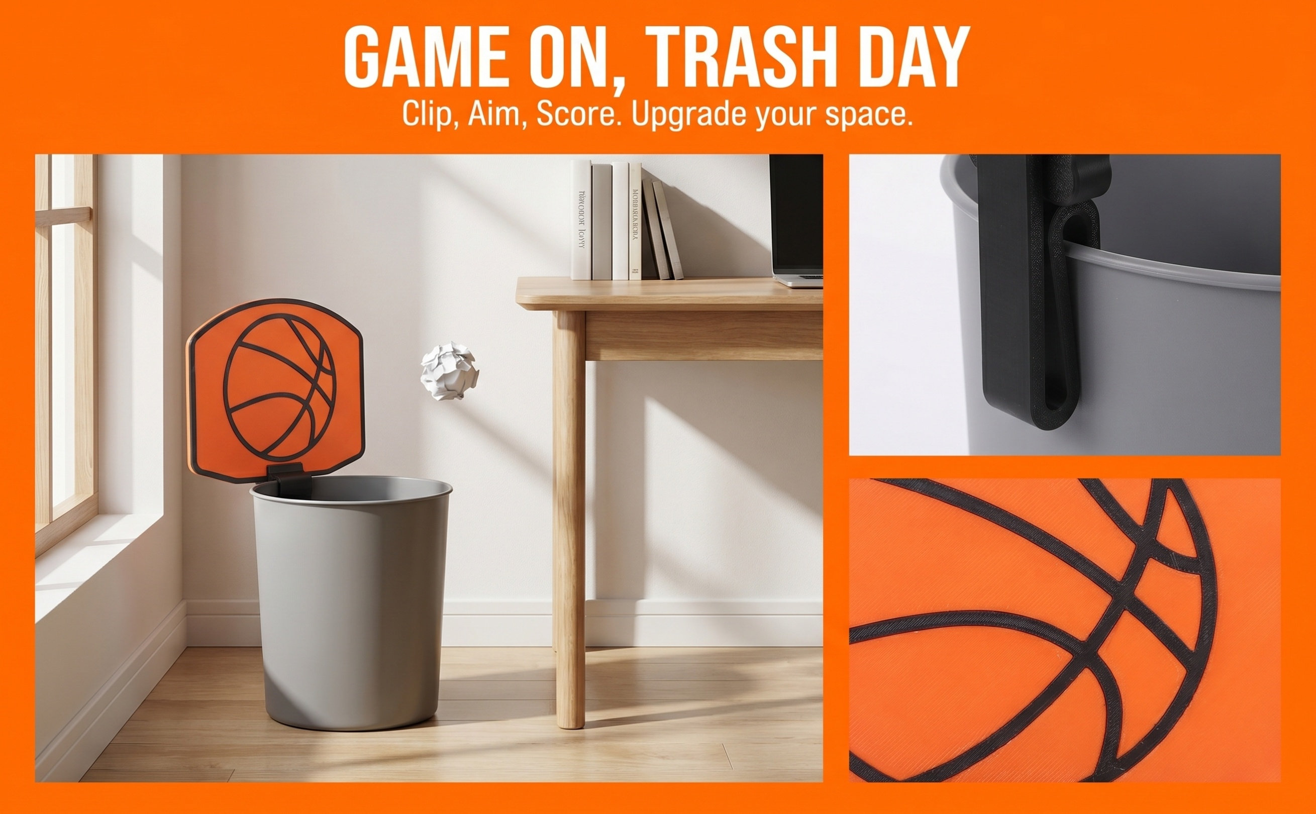 Basketball Hoop - Мини-баскетбольное кольцо с элегантной задней панелью